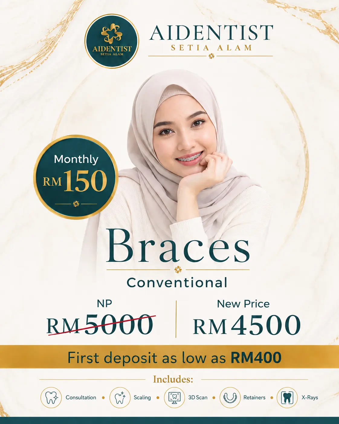 Aidentist Setia Alam Conventional Braces package, RM4,500